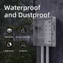 Joinfworld Outdoor Electric Enclosure Box 18.1x12.6x6.4 Waterproof | ABS Clear Weatherproof WiFi Enclosure with 12V Fan, Stainless Steel Buckles, DIN Rail & Wall/Pole Mounting
