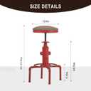 Topower Antique Vintage Industrial Barstool PU Leather Water Pipe Fire Hydrant Design Cafe Coffee Industrial Bar Stool Set of 2 Antique Red