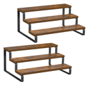 Giikin 3-Tier Spice Rack, 13.8 Inch Wood Countertop Spice Storage Holder, Kitchen Pantry Cabinet Organizer Cupboard for Spice Bottles, Jars, Seasonings, Baking Supplies, Metal Frame(Set of 2)