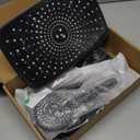 Seacity Wide Rain Shower Head With 5 Modes Handheld Showerheads, High Pressure Showerhead Combo with Extension Arm for Bathroom Accessories, Adjustable Shower Head with Anti-Clog Nozzles (Black)