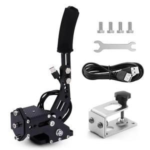 Lanotech PC/PS4/PS5 USB 64Bit Handbrake kits For PC SIM Racing Games, For Logitech G29 Simulate Linear Handbrake computer,with Fixing Clip and Plate (BLACK)