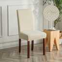 Genina Waterproof Chair Covers for Dining Room 6 Pack Kitchen Chair Covers Parson Dining Chair Slipcover,Beige