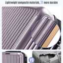 LIGHT FLIGHT Carry On Luggage 22x14x9 Airline Approved, Durable Hard Shell Carry On Suitcases with Wheels, Expandable Hardside Lightweight Travel Luggage with TSA Lock 20 Inch Carry on, Rose Purple