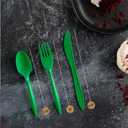 PLASTICPRO 1000 piece Cutlery Combo set of Green Plastic Forks, Spoons, and Knives Disposable Colored Cutlery Bulk Pack Variety Pack for Party Home Office