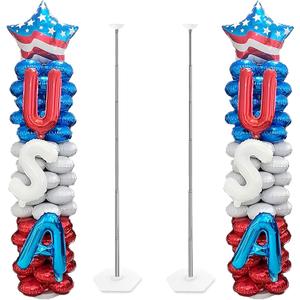 Patriotic Balloons Red White And Blue Balloons 4th of July Decorations Accessories,- 78In x 19In Standing Set of 2, Stars Stripes Designs for 4th of July Party Decorations Patriotic Anniversary