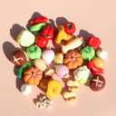 30PCS Mini Vegetable Decor Resin Tiny Figures Small Tomatoes Carrots Onion Mushroom for Party Table Garden Figurines