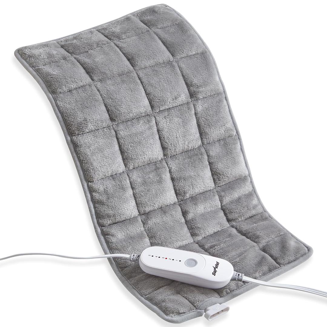 Gentle Pressure Heating Pad Weighted Electric Pad with Soothing Heat & Balanced Pressure, 5 Heat Levels, Auto Shut-Off, Machine Washable Heat Pad for Neck & Shoulder, Gray