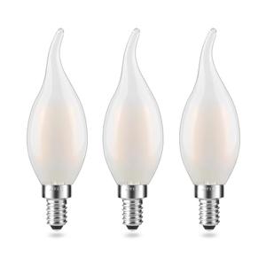 AIELIT Frosted E12 LED Candelabra Bulb, 2 Watt(25W Equivalent), Soft Wihte 3000K, Dimmable CA10 Flame Tip LED Light Bulbs for Pendant Chandelier Ceiling Fans, 3-Pack