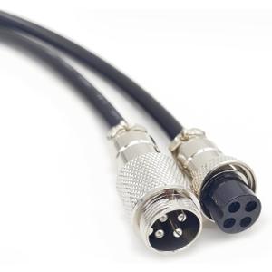 3.28 ft GX16 4 Pin Cable Male to Female Head Aviation Cordset, GX16 4 Pin Panel Mount Circular Metal Aviation Connector Adapter Female to Male 20AWG(1Meter)