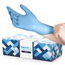 Hand-E Touch Blue Nitrile Disposable Gloves Large 200 Count - Latex Free Medical Exam Gloves, Powder Free, Food Safe, Cooking, Size L