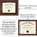 11x14 Diploma Frame with 8.5 x 11 Opening Black Mat, Display 8.5x11 Degree Certificate Document, Wall Mount or Tabletop Display(Cherry Red), 11x14 for 8.5x11