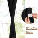 StangH Thermal Insulated Accordion Door Curtain for Closet and Kitchen, Noise Reducing Light Blocking Privacy Curtain for Bathroom with Tieback and Hooks, Classic Black, W50 x L80, 1 Panel