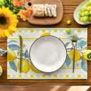 Artoid Mode sage Lemon Branches Summer Placemats Set of 4, 12x18 Inch Seasonal Holiday Table Mats for Party Kitchen Dining Decoration