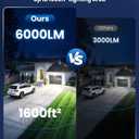 6000LM Solar Lights Outdoor Waterproof, 4 Heads Motion Sensor Outdoor Lights, Solar Flood Lights with Remote Control for Yard House Outside Garage 2 Pack White
