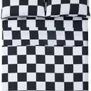 Bed Sheet Set 3 Pieces -Twin Size-Soft Durable Microfiber Bedding Sheet Set, Deep Pocket, Stain, Fade & Wrinkle Resistant (Plaid Black & White)