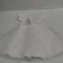 IDOPIP Flower Girl Bowknot Tutu Dress for Kids Baby Princess Wedding Bridesmaid Birthday Party Pageant Baptism Dresses (18-24 Months, White - V-back Bow)