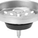 7637800T Kitchen Sink Stopper Oil Post Hole Basket Strainer, Silver And Tub Stopper