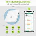 BodyPedia 8-Electrode Smart Scale for Body Weight, Digital Bathroom Weighing Scale Analyzes 43 Metrics (BMI/Muscle/Fat), Body Composition Monitor, Bluetooth Home User Health Equipment Sync Apps (White)