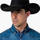 Thuizen Men and Women's Classic Western Rolled-up Vegan Suede Decent Adjustable Drawstring Cowboy Cowgirl Hat