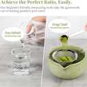 YIBO Matcha Whisk Set With Bowl, Ceramic Matcha Making Kit Includes Bamboo Whisk (Chasen), Holder Stand, Powder Starter Sifter, Scoop, Measuring Spoon & Cup Tea Tools For Ceremony (Mottled Green)