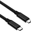 USB C to C Cable, 3.2 Gen 2 USB-C Cable 10ft - 4K UHD 20Gbps 100W PD Fast Charging Cable for MacBook Pro, for iPad Pro, Nylon Braided, Black.