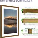 20x28 Poster Frame, Display Pictures 16X24 with Mat or 20x28 Without, Wall Hanging Frames, Rustic Brown, 3 Pack