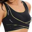 Comfort No Underwire Racerback Bras for Women Padded Wireless Support Bra Everyday Full Coverage (Black, M)