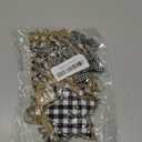 12 Christmas Burlap Tree Hanging Ornaments Buffalo Check Plaid Stitching Tree Ornament Deer Snowman Snowflake Star Shaped Hanging Ornaments for Xmas Holiday Party Decorations (White and Black)