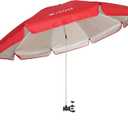 AMMSUN XL Chair Umbrella with Universal Clamp Adjustable 52 inches and 360-degree Swivel UPF 50+, Portable Clamp on Camping or Beach Chair, Stroller, Wheelchair, Golf cart, Red, Large-sized