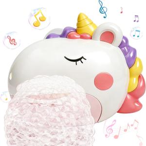 Baby Bath Toys, Unicorn Rechargeable Bath Bubble Machine, Automatic Bubble Maker with 12 Music, Bathtub Shower Water Toys, Toddlers Gifts for Girls Bathroom Toys Kids Ages 1-3 4-8