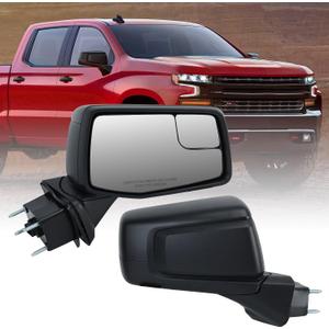 Passenger Right Side Door Mirror for 2019 2020 2021 2022 2023 Chevrolet Silverado 1500 /GMC Sierra 1500 with Power and Heated Glass With Temperature Sensor, R-7 Pins