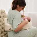 My Brest Friend Super Deluxe Nursing Pillow - Enhanced Comfort & Ergonomic Breastfeeding Pillow for Ultimate Support for Mom & Baby - Adjustable and with Handy Side Pocket,100% Organic Cotton Oat