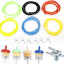 Gas Fuel Line Hose Clamps Fuel Filters with Inline Shut Off Valve Petcock Set for 50cc 70cc 90cc 110cc 125cc 150cc Taotao Coolster Apollo Baja ATV Four Wheeler Dirt Pit Bike(yellow)
