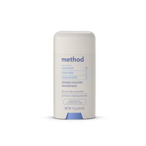 Method Deodorant, Simply Nourish, Coconut, Rice Milk + Shea Butter notes, 24 Hour Odor Protection, 2.65 oz Method Deodorant, Simply Nourish, Coconut, Rice Milk + Shea Butter notes, 24 Hour Odor Protection, 2.65 oz