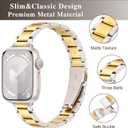 Slim Designer Stainless Steel Band Compatible with Apple Watch Bands for Women Men 38mm 40mm 41mm 42mm 44mm 45mm 46mm 49mm, Dressy Wristband for iWatch Series 11 10 9 SE 8 7 6 5 4 3 2 1