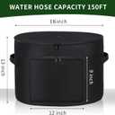 Garden Water Hose Holder Storage Bag PotWater Hose HiderHolds 150 ft Hose ,Bottom With Drain HolesPatio and Indoor-Black