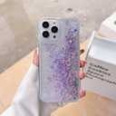 Miagon Luminous Effect Moving Quicksand Back Case Cover for iPhone 16 Plus,Noctilucent Glow in The Dark Flowing Glitter Sparkle Liquid Clear Bumper