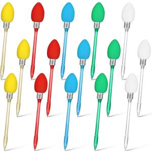 Sabary Light up Christmas Bulb Pen LED Ballpoint Christmas Black Ink Pen Xmas Party Favor Accessory for Adults Office Stocking Stuffer Gift Supplies(15 Pieces)