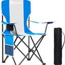 Camping Chairs, 300 LBS Capacity High Back Camping Chair, Portable Outdoor Lawn Chairs Folding with Cup Holder for Picnic, Lawn, Beach, Fishing and Sports (Blue Grey), Large