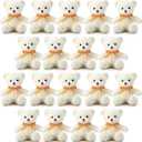 Lenwen 18 Pcs Bear Stuffed Animals Bulk 12 Inch Soft Plush Bears Doll Small Stuffed Toy for Boy Girl Baby Shower Valentines Galentines Birthday Decor Gift Party Favors(White)