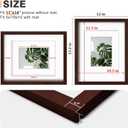 Egofine 11x14 Picture Frame Made of Solid Wood with Plexiglass, Display Pictures 5x7/8x10 with Mat or 11x14 Without Mat for Tabletop and Wall Mounting, Walnut Color