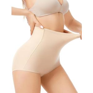 Tummy Control Shapewear Panties for Women-High Waisted Body Shaper Underwear Seamless Shapewear Panty Girdle (Large, Beige)