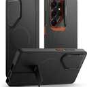 SURITCH for Samsung Galaxy S25 Ultra Phone Case, Magnetic Protective Cover with Camera Cover & Adjustable Metal Kickstand for Galaxy S25 Ultra (2025)Black