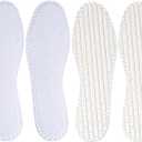 Happystep Terry Cloth Shoe Inserts - Washable Shoe Insoles & Sockless Shoe Liners for Women - Cotton Barefoot Sweat Absorption, Zero Drop Odor Control (2 Pairs White Color) Men Size 13