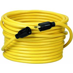 Southwire Generator Cord 12 Gauge, 3 Conductor, 50ft, L5-20P, Twist to Lock, STW, Yellow