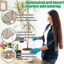 Srmayyi 4 Pcs Plant Pot Grid,20.5 Inch 11.8 Inch Soil Protector Covers Cuttable Flower Pot Grid,Cat Digging Stopper Baby Safety Plant Pot Cover with Stakes for Indoor Outdoor