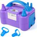 NuLink Balloon Pump Electric Portable Dual Nozzle Air Pump for Balloons Blower Pump Inflator for Decoration, Birthday Party [110V~120V, 600W, Purple]