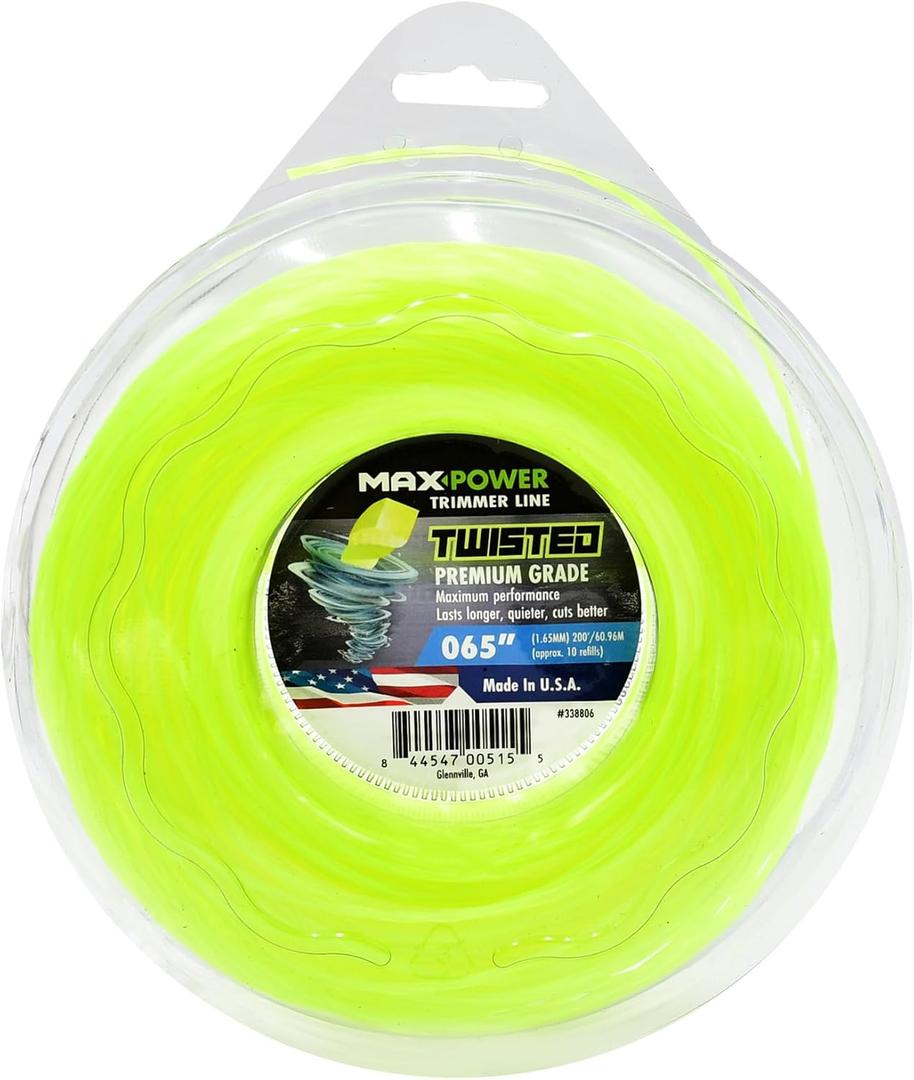 Maxpower 338806 Premium Twisted Trimmer Line .065-Inch Twisted Trimmer Line 200-Foot Length , Yellow