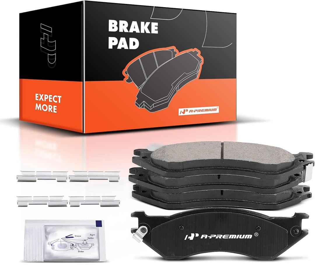 Front Ceramic Brake Pads Set Compatible with Ford F-150 1999-2003, F-250 1997-1999, F-250 HD 1997, Expedition 1997-2002 & Dodge Ram 1500 2000-2001 & Lincoln Navigator 4-Pack