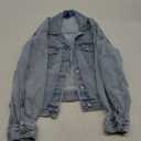 Women's Cropped Denim Jackets Long Sleeve Classic Trendy Casual Jean Jackets S